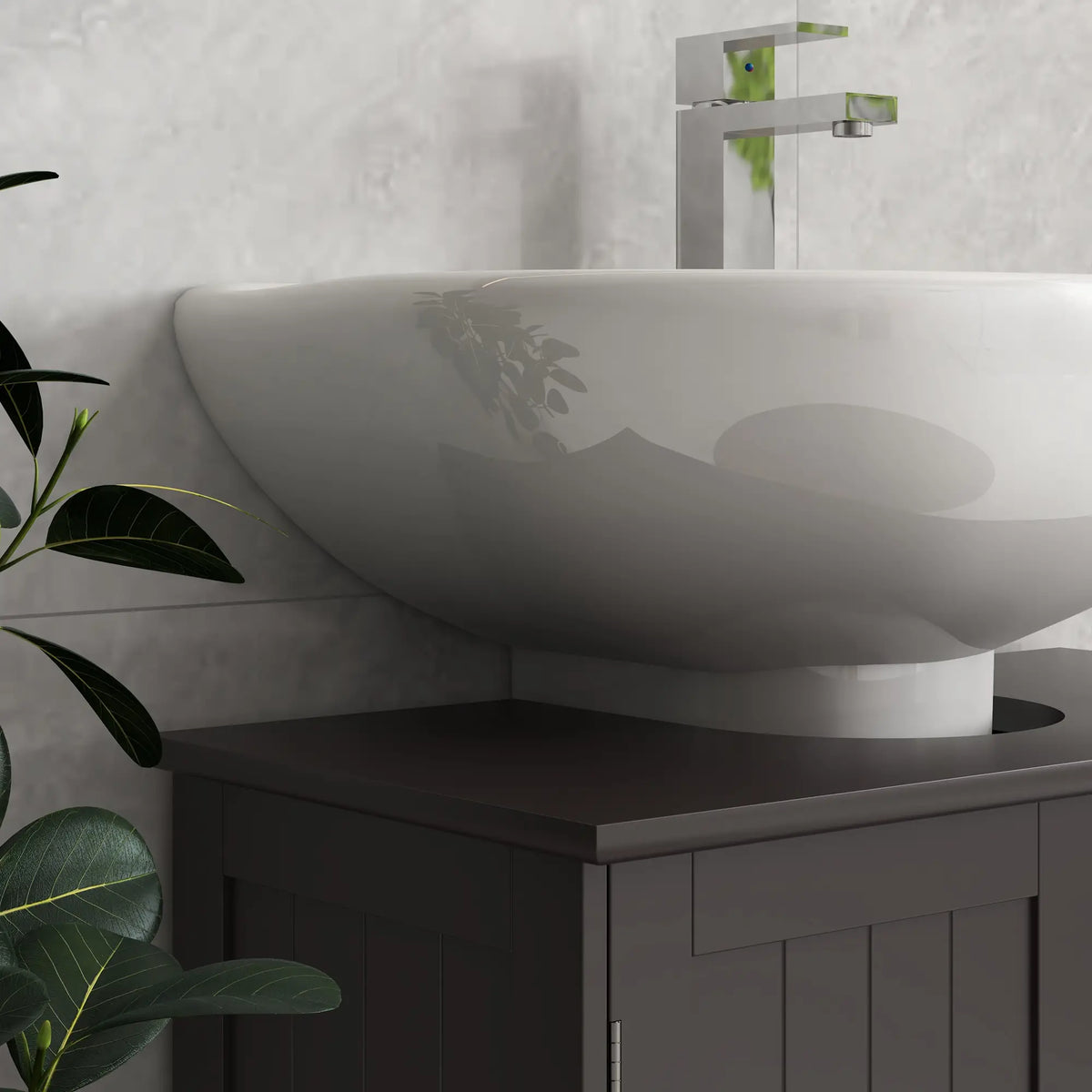 Under Sink Bathroom Cabinet, 2 Doors with Shelf, Coffee Bathroom Cabinets at Gallery Canada