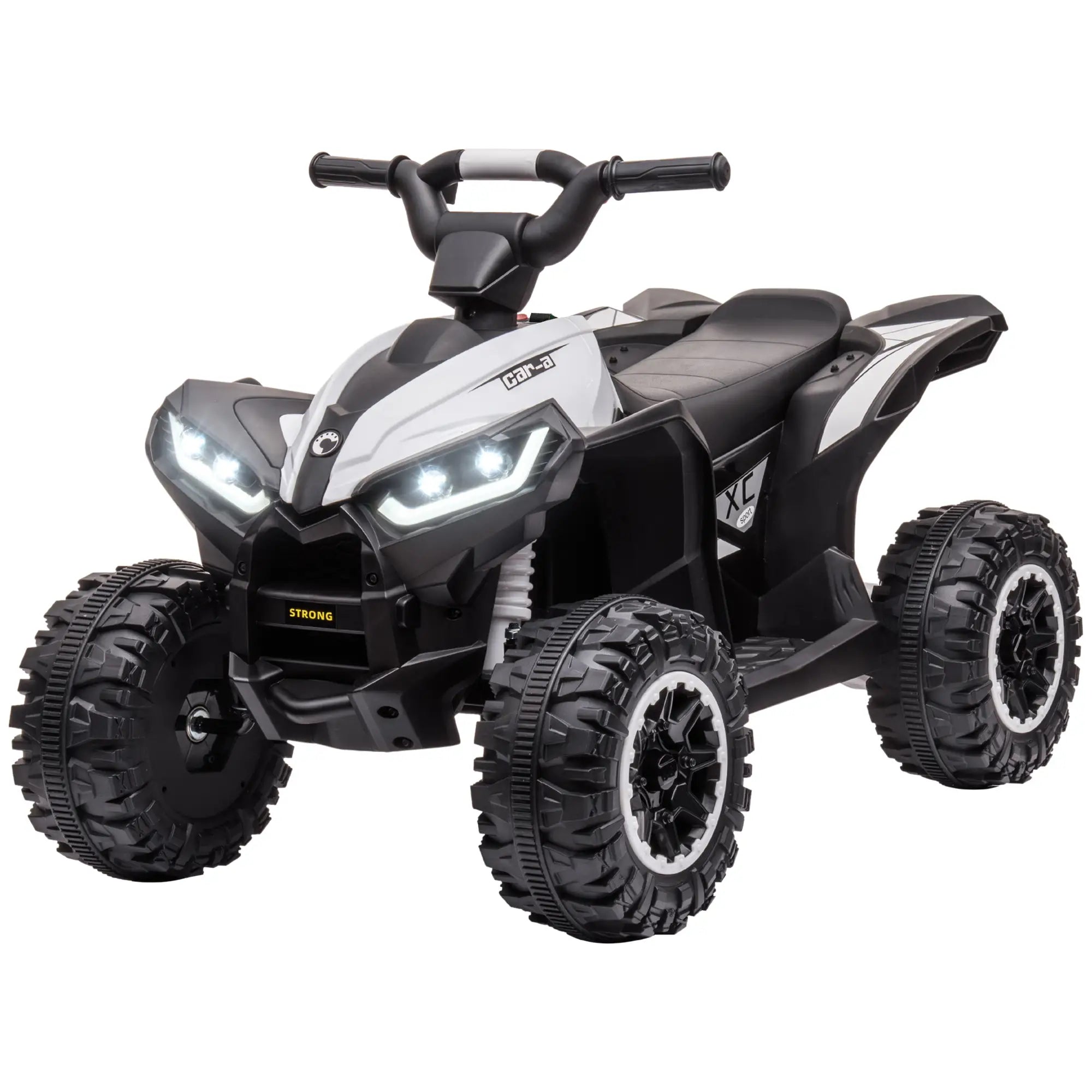 Kids 4 Wheeler Quad with Music, Headlights, High Low Speed, White Electric Toy Cars White, Black at Gallery Canada