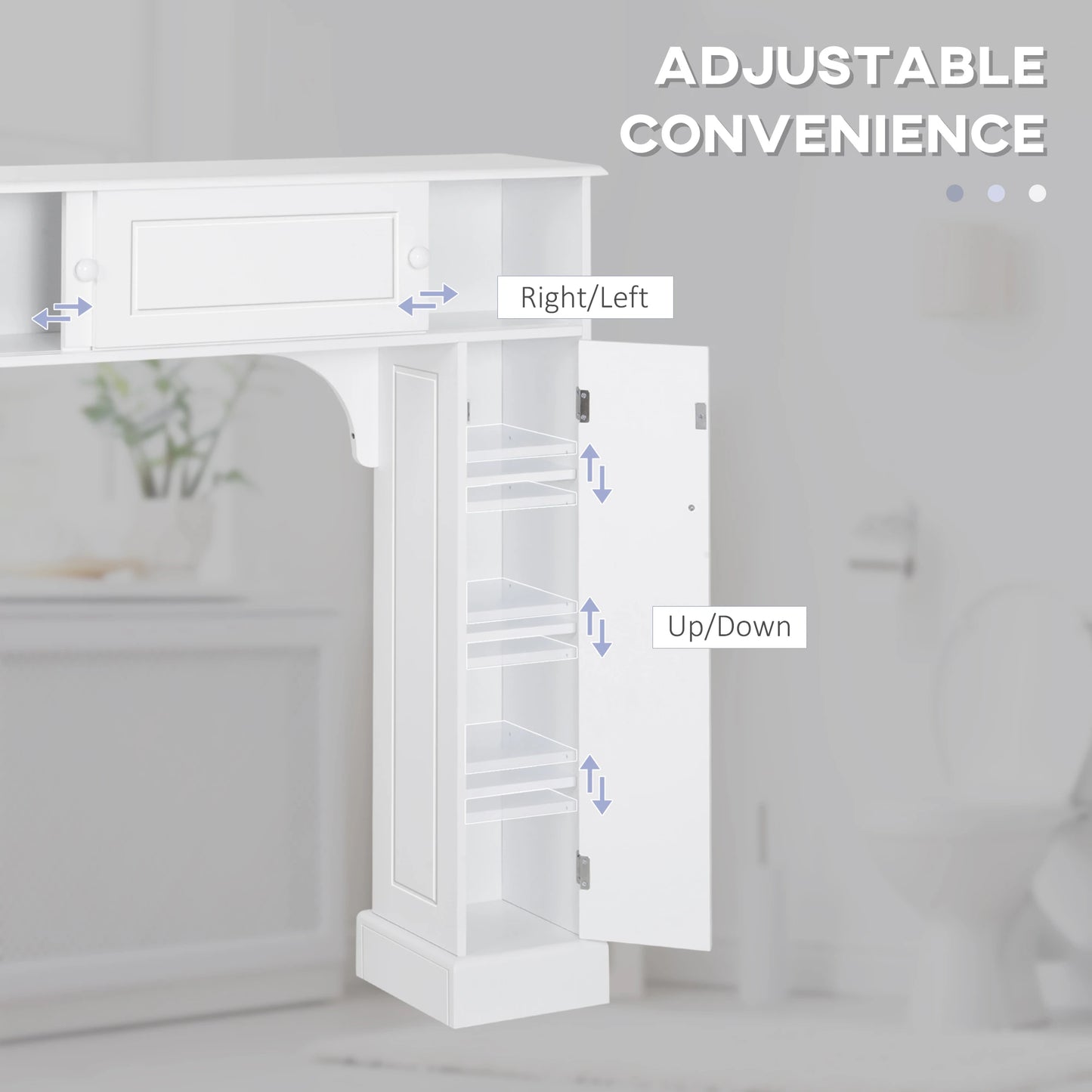 Over Toilet Storage, Bathroom Cabinet, 2 Sliding Doors, 3 Shelves Over The Toilet Storage at Gallery Canada