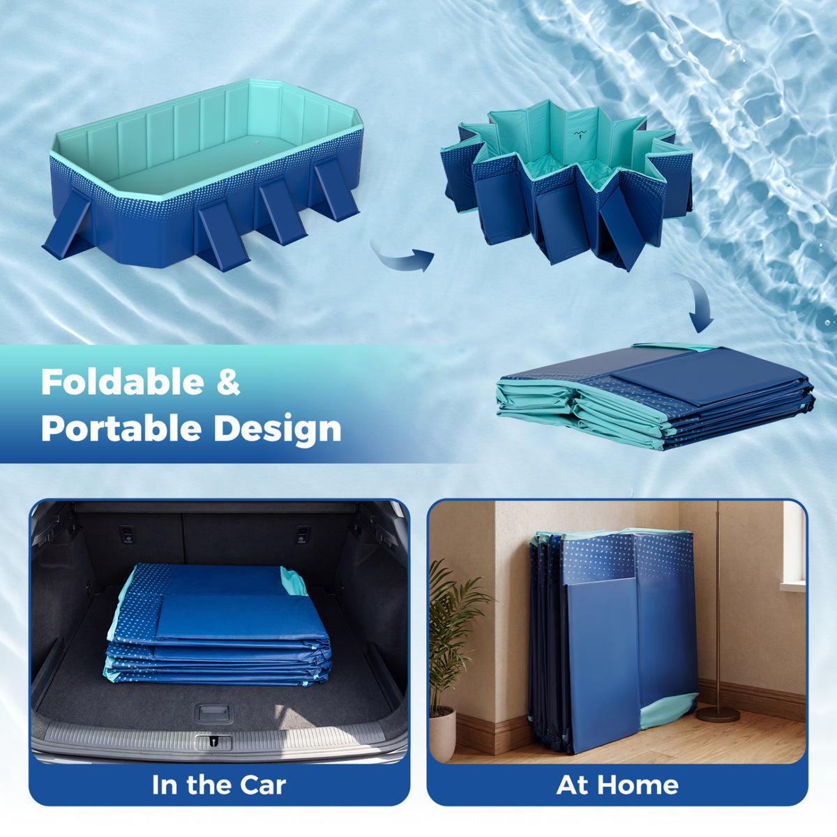 Non-Inflatable Pool, 8 Support Panels, Navy Swimming Pools at Gallery Canada