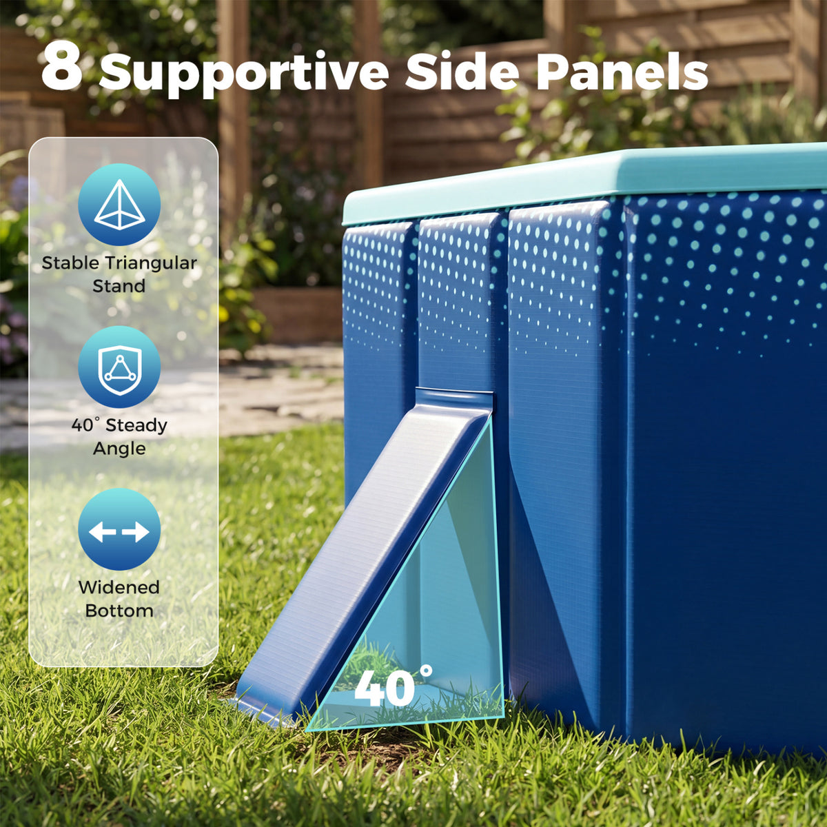 Non-Inflatable Pool, 8 Support Panels, Navy Swimming Pools at Gallery Canada