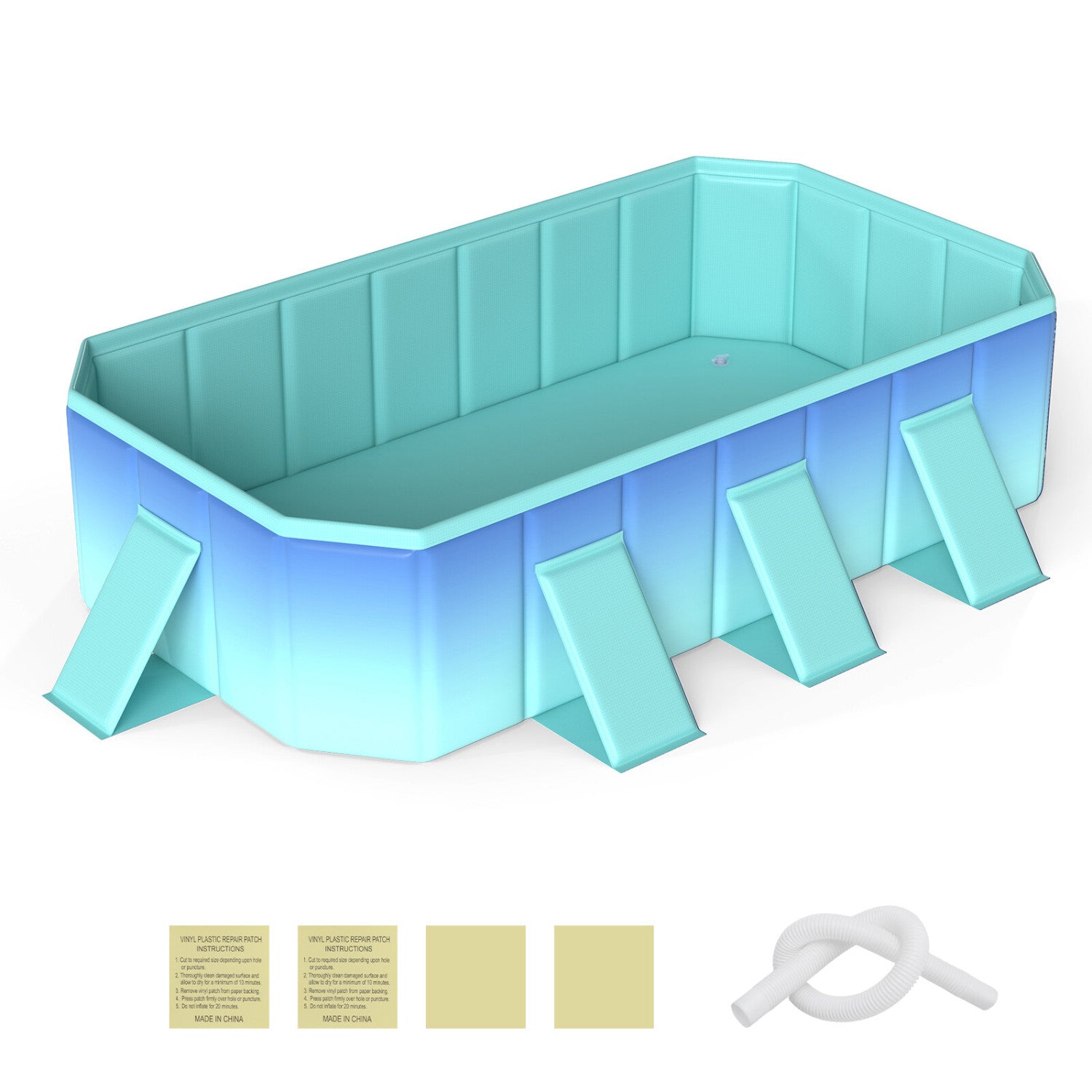 Non-Inflatable Swimming Pool Portable Around Ground Pool with 24 Wall Panels-Gradient, Green Gradient Swimming Pools at Gallery Canada