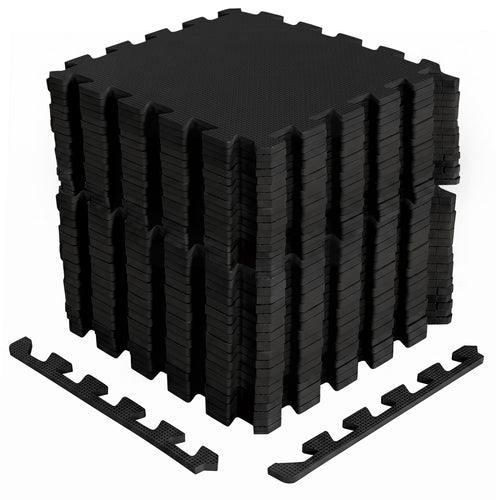 Non-Slip Protective Flooring for Living Room and Home Gym, Black