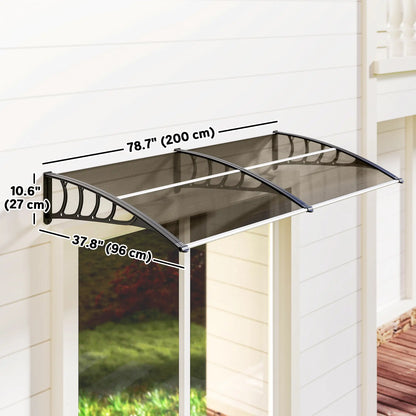 Polycarbonate Window Awning, 40" x 80", UV Rain Snow Protection, Brown Door Awnings at Gallery Canada