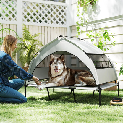 Elevated Dog Bed With Removable Canopy, Portable Pet Cot, 48" x 36" x 37" Elevated Dog Beds at Gallery Canada