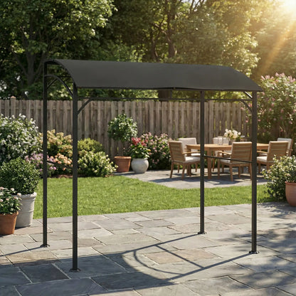 7' x 5' Black Garden Grill Canopy, BBQ Gazebo Tent With Steel Frame, Black BBQ Grill Gazebos at Gallery Canada