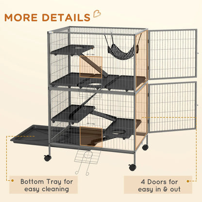 5-Tier Rolling Small Animal Cage, Guinea Pig, Ferret, Chinchilla, Rabbit Houses & Habitats at Gallery Canada