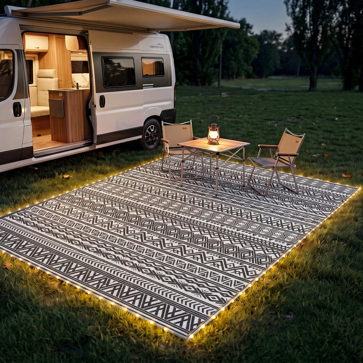 Reversible Outdoor Rug With USB Lights, 12' x 9', Carry Bag For Camping Outdoor Reversible Rugs at Gallery Canada