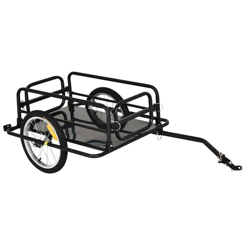 Folding Bicycle Cargo Trailer, Utility Bike Cart, Black