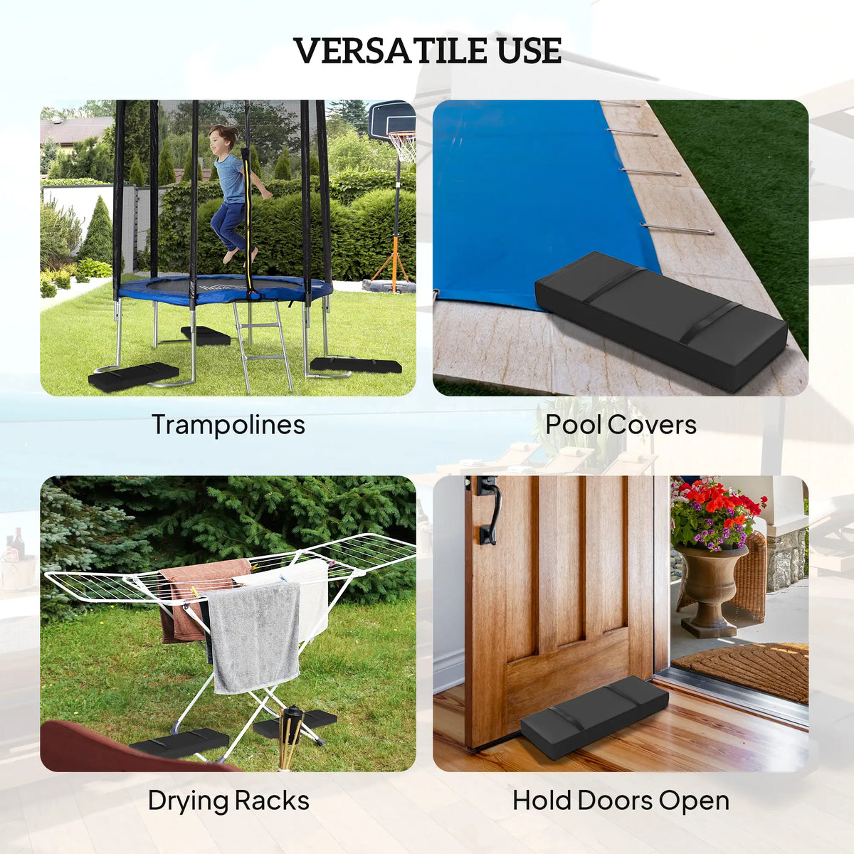 2PCS Patio Umbrella Base Weight Bag, 55 lbs, Black Umbrella Bases at Gallery Canada