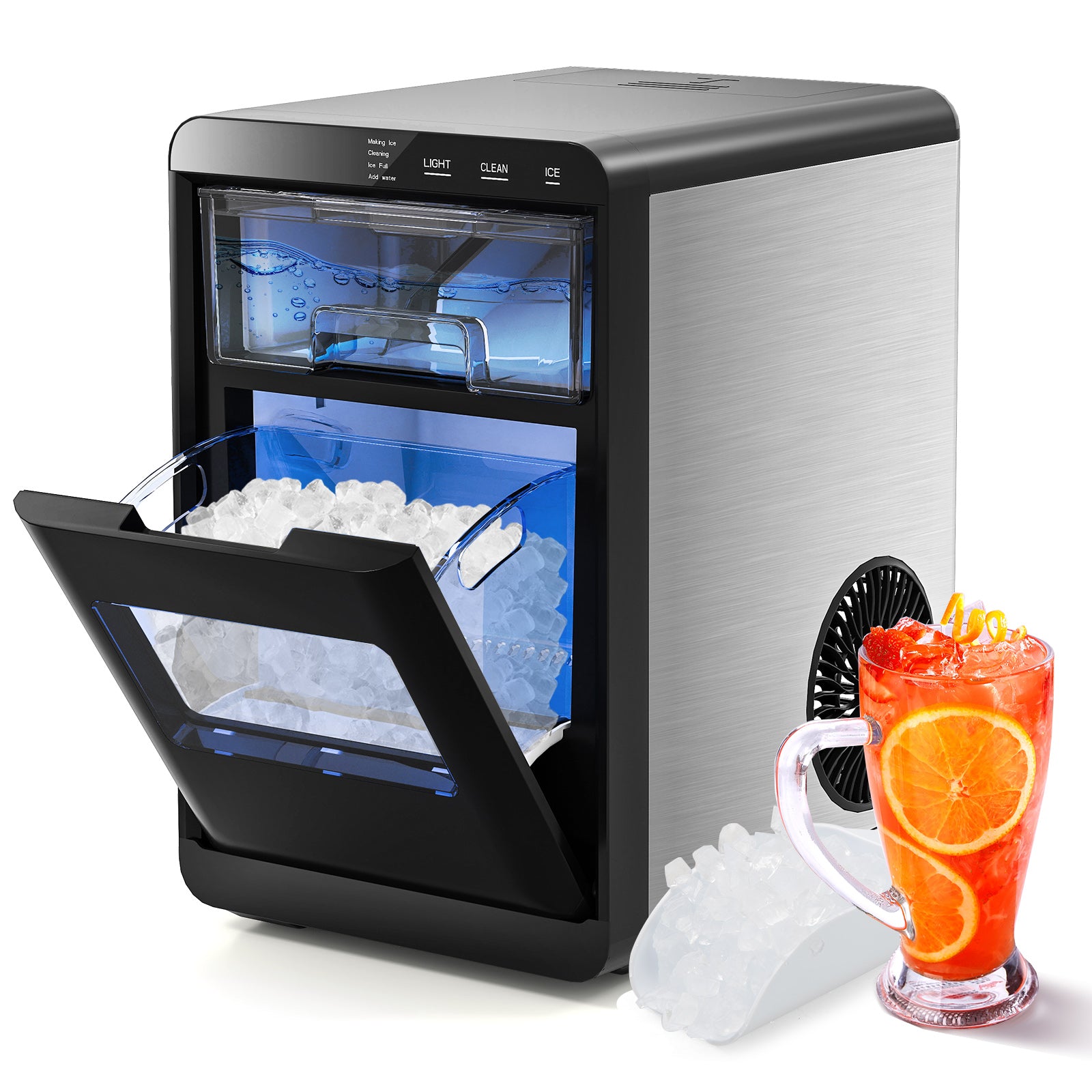 Countertop Nugget Ice Maker, Soft Chewable Pellet, Black Ice Makers at Gallery Canada