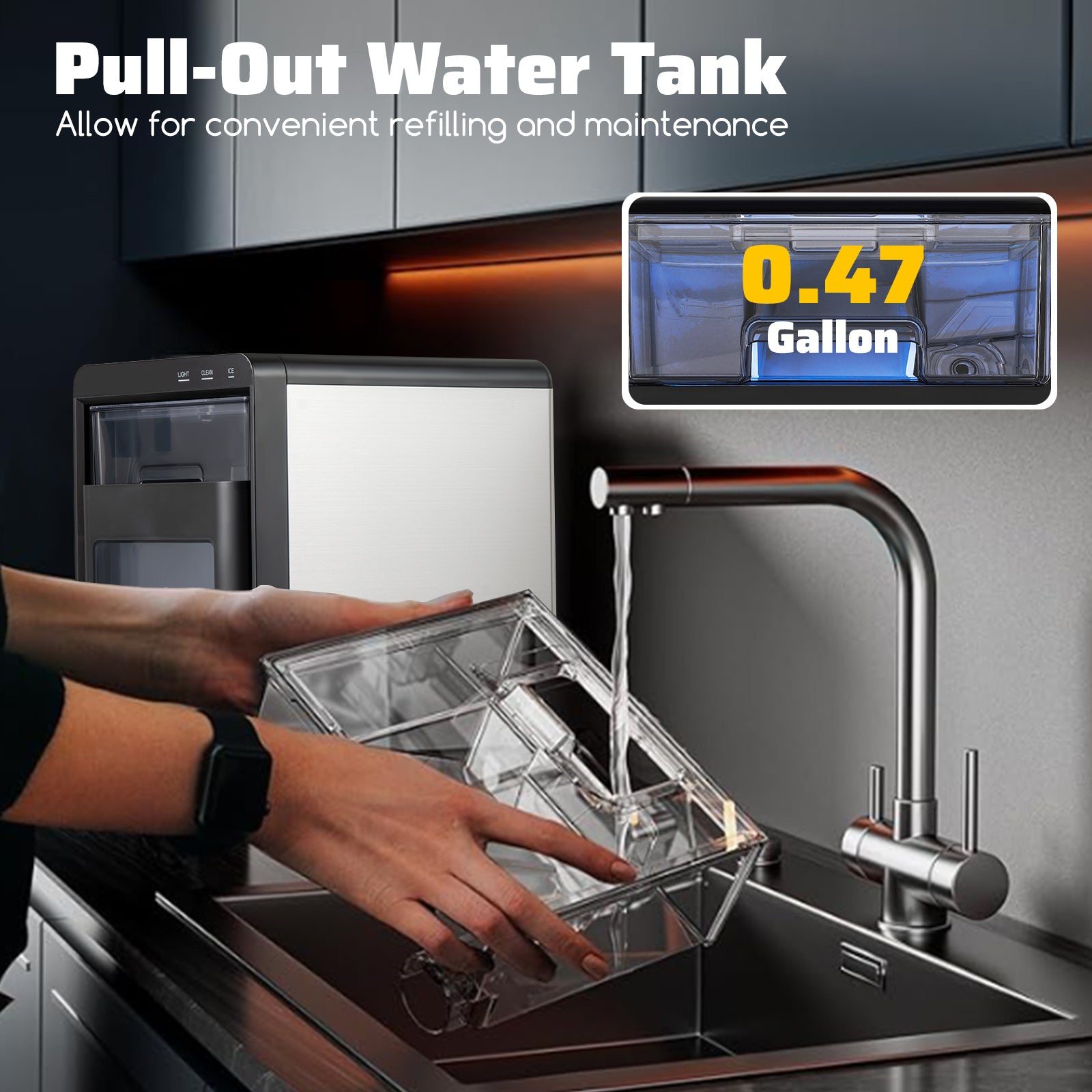 Countertop Nugget Ice Maker, Soft Chewable Pellet, Black Ice Makers at Gallery Canada