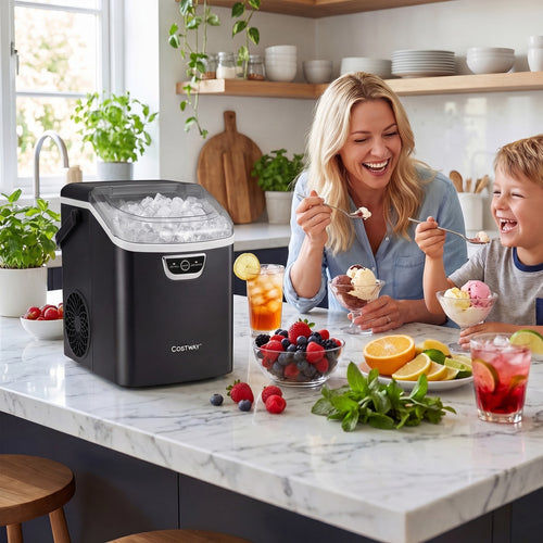 Countertop Nugget Ice Maker, Audible Full Alarm, Black