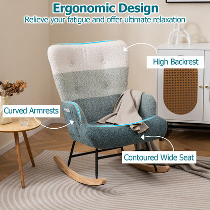 Nursery Rocking Chair, Ergonomic Armrests, High Backrest Accent Chairs at Gallery Canada