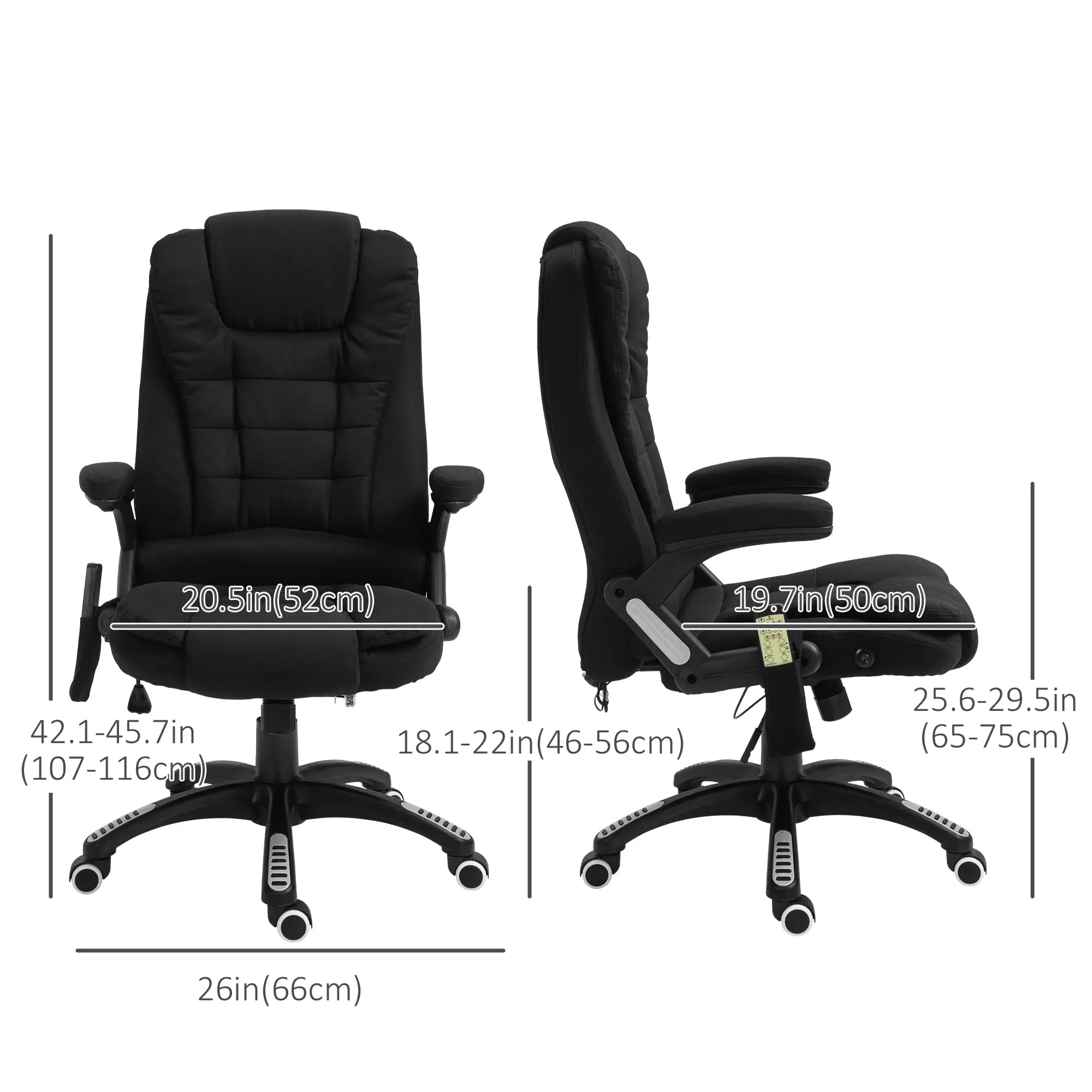 Reclining Massage Office Chair, High Back, Swivel Wheels, Black Massage Chairs at Gallery Canada