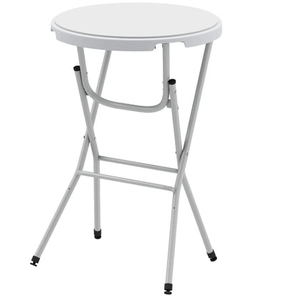 31.5" Bar Height Patio Table, Outdoor Folding Table, HDPE Top, Locking Steel Legs, White Patio Dinning Tables White, Grey at Gallery Canada