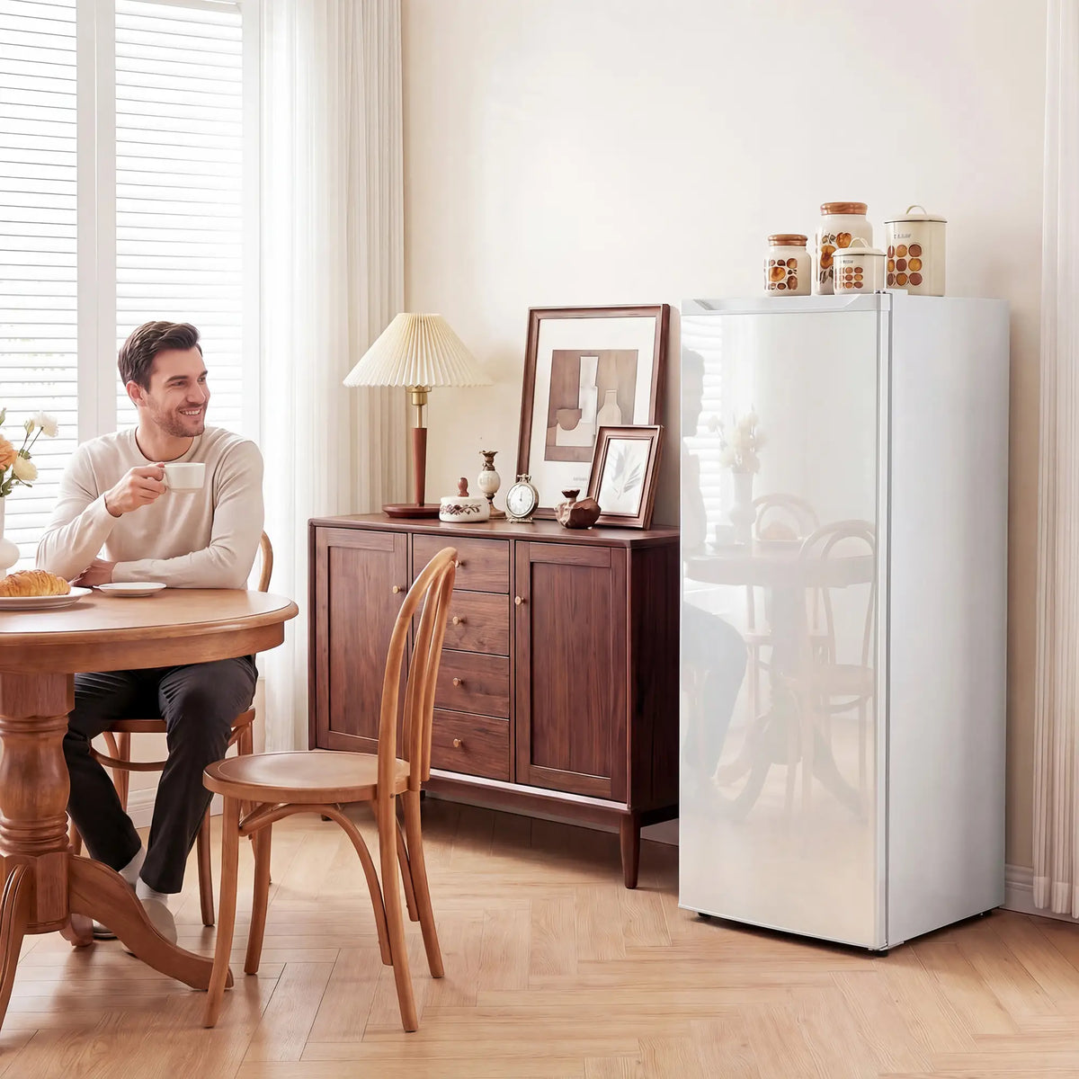 7.0 Cu.Ft Upright Freezer with 6 Adjustable Shelves, White Small Kitchen Appliances at Gallery Canada