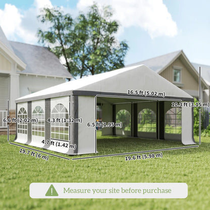 20' x 20' Heavy Duty Wedding Tent, Outdoor Carport Garage, Grey Canopy Tents at Gallery Canada