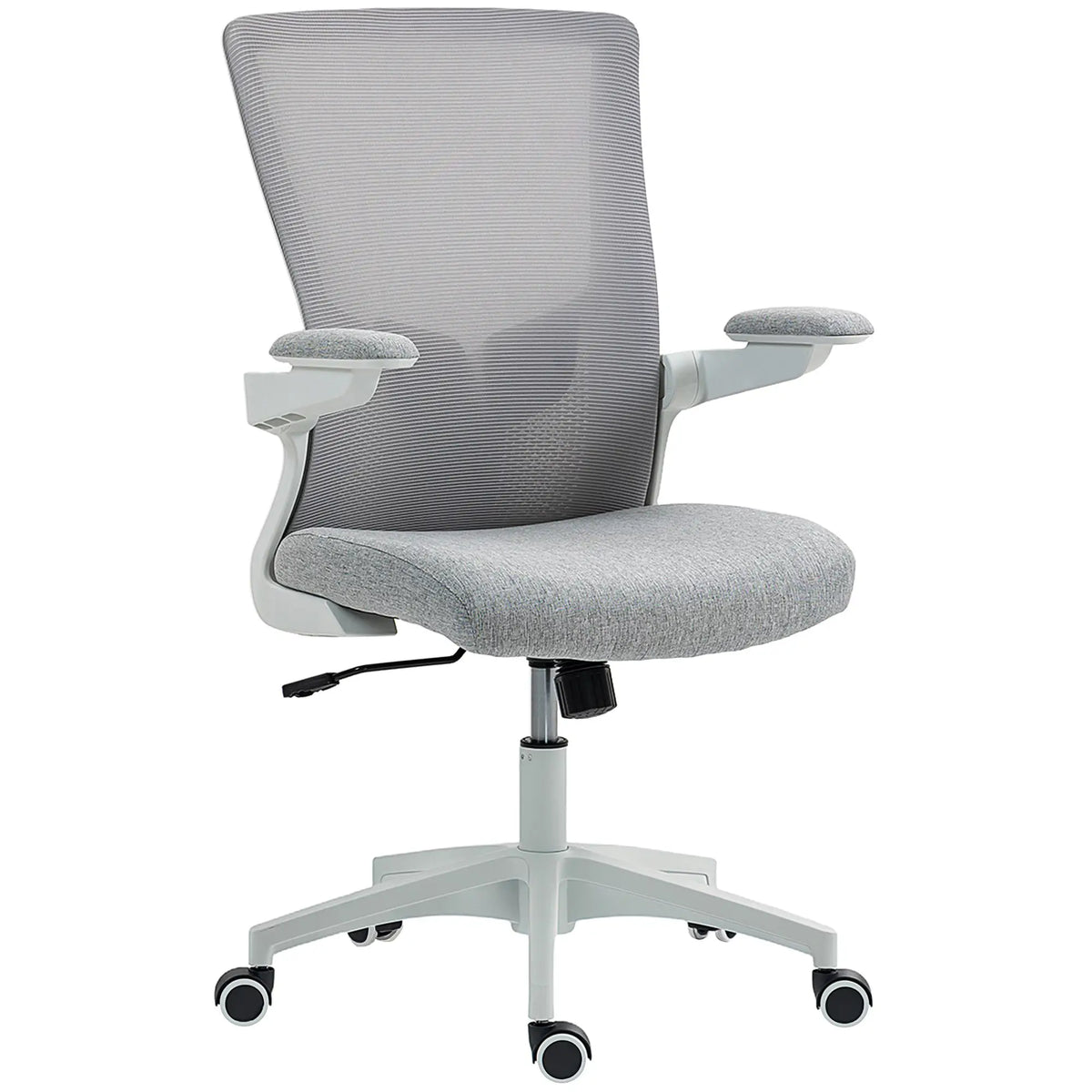 Ergonomic Office Chair, Adjustable Lumbar Support, Flip-Up Armrests, Grey Task Chairs Grey, White at Gallery Canada