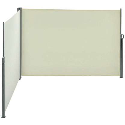 236" x 63" Outdoor Privacy Wall, Retractable Awning, Patio Screen, Cream White Side Awnings at Gallery Canada