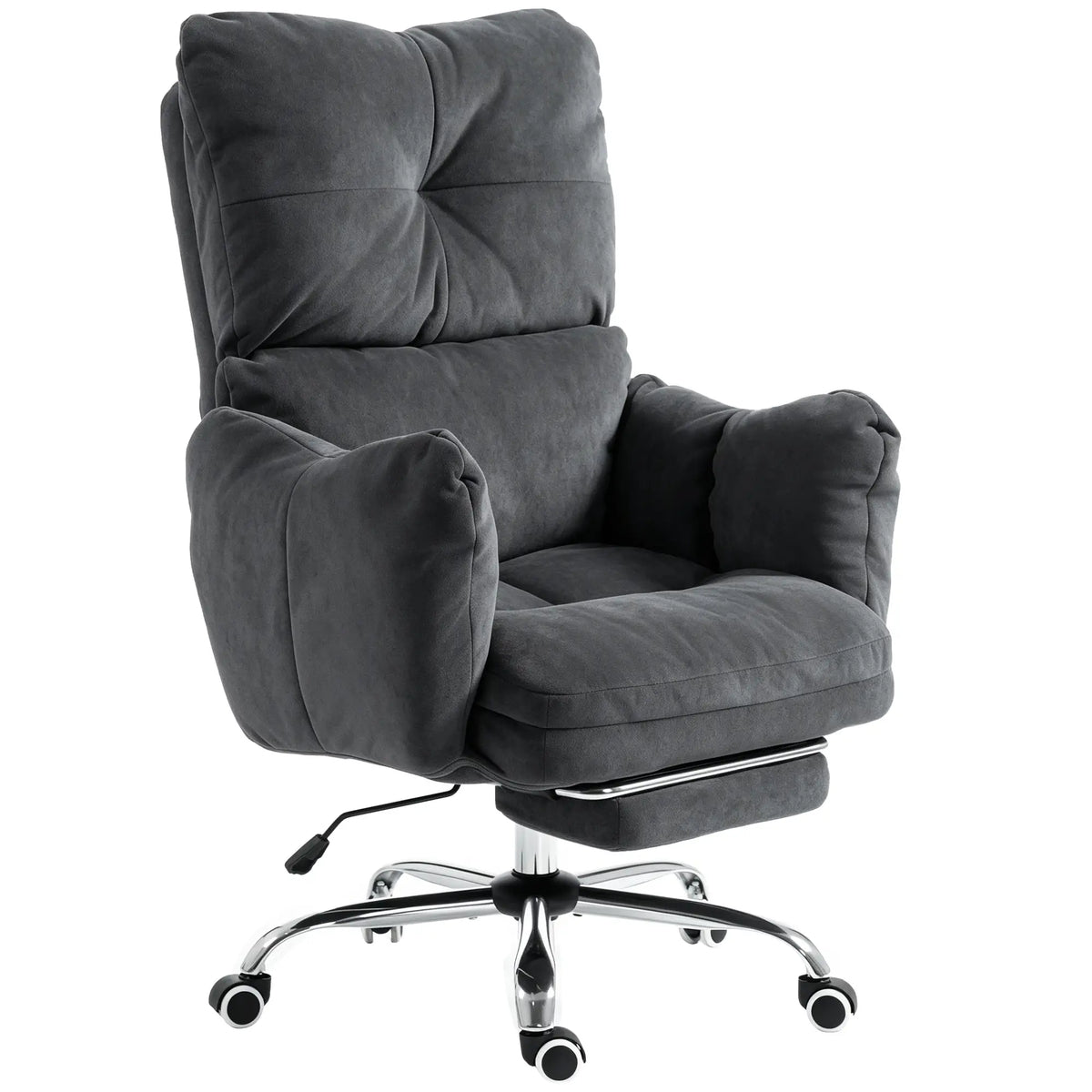 Ergonomic Reclining Office Chair W/ Foot Rest, Dark Grey Task Chairs Dark Grey at Gallery Canada