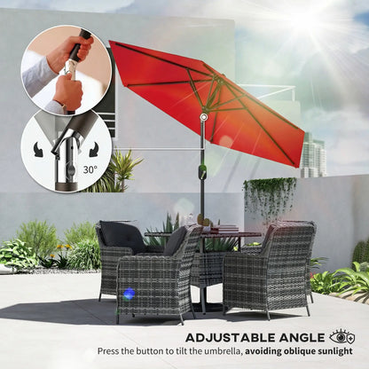 Patio Sun Umbrella, 6 Ribs, Wine Red Sun Umbrellas at Gallery Canada