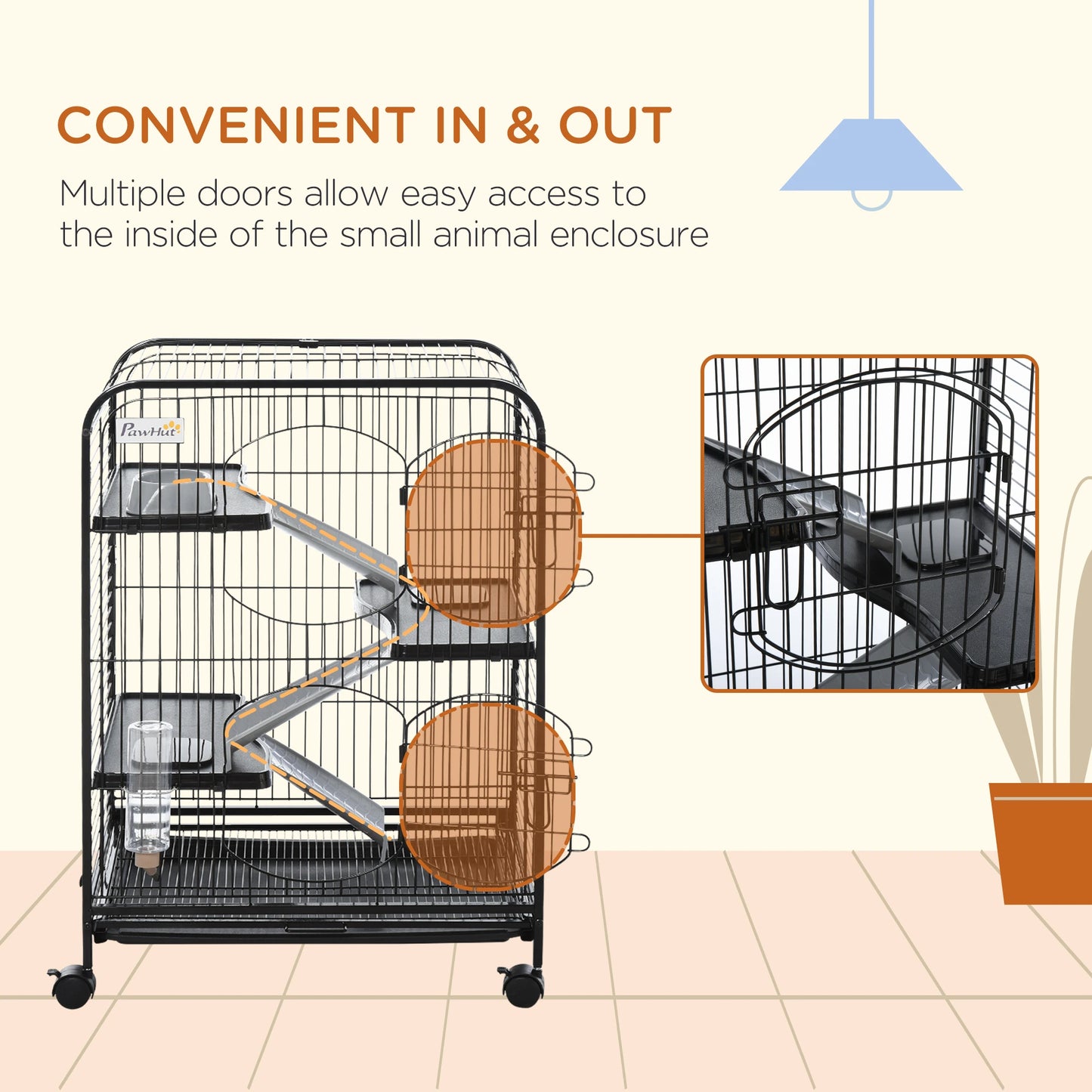 4-Tier Small Animal Cage, Rabbit Ferret Chinchilla Playpen, 24" x 17" x 37" Houses & Habitats at Gallery Canada