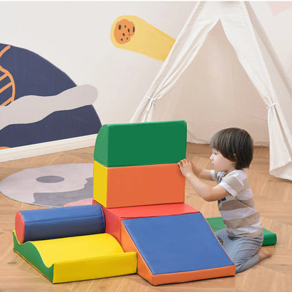 7 Pieces Soft Play Foam Climbing Blocks, Kids Indoor Play Toys, Multicolour Baby Gym & Playmats at Gallery Canada