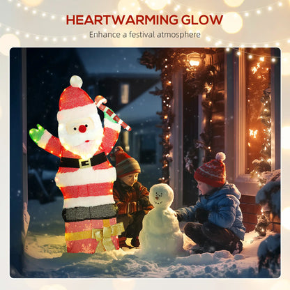 3ft Lighted Santa Claus, 97 LEDs, Stakes, Zip Ties, IP44 Waterproof Christmas Decorations at Gallery Canada