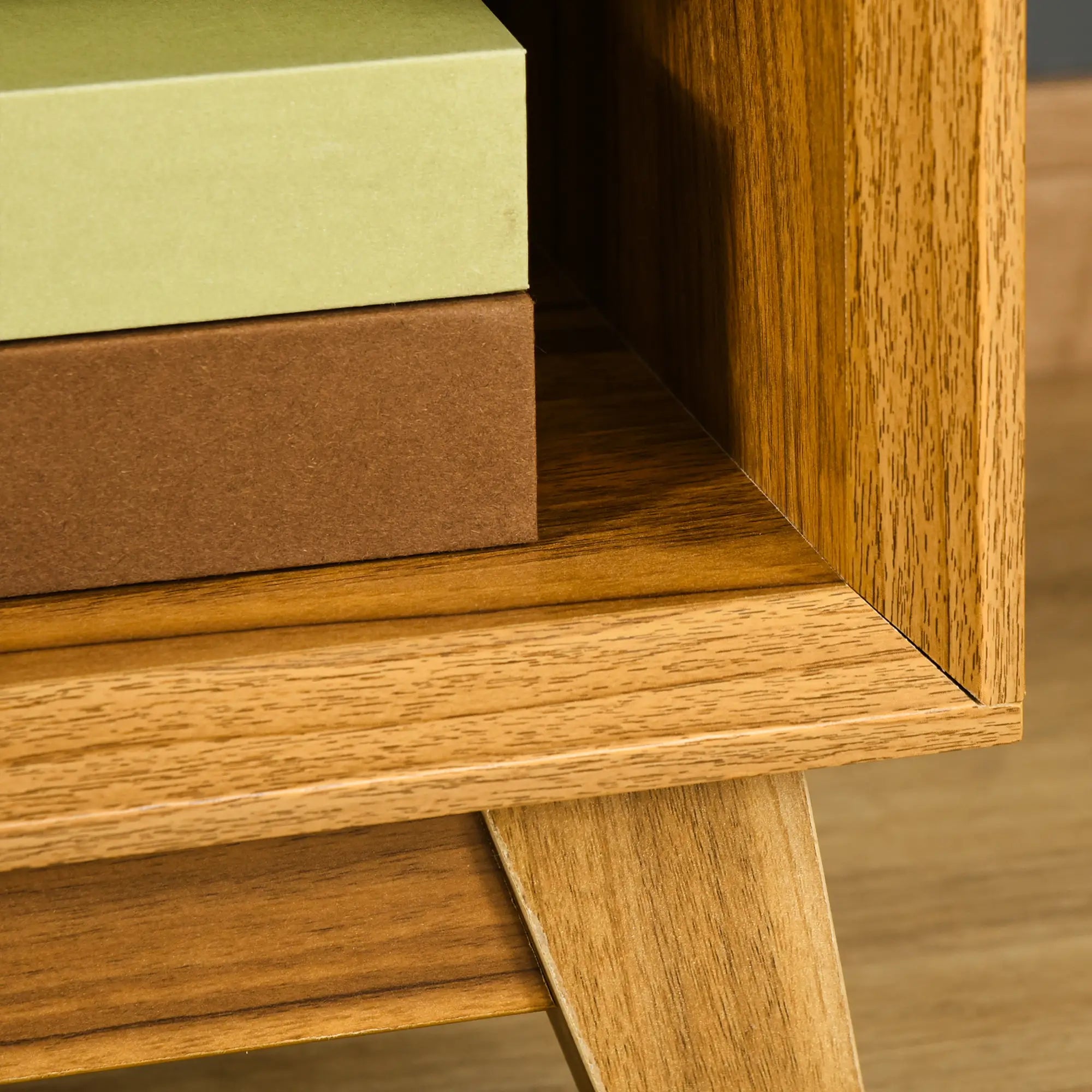 Walnut Brown Nightstand With Drawer & Shelf, Bedroom Side Table, Brown Bedside Tables at Gallery Canada