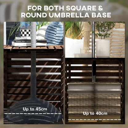 Outdoor Umbrella Base Storage Box, Wooden Patio Side Table, Brown Patio Storage Boxes at Gallery Canada