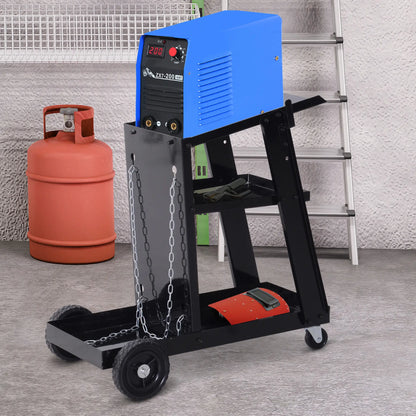 3 Tier Welding Cart, Welder Trolley, Garage Cart for Tanks Gas Bottles, Black Tool Organizers at Gallery Canada