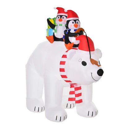 7ft Inflatable Christmas Decor, Polar Bear and Penguins, Holiday Yard Christmas Inflatables at Gallery Canada