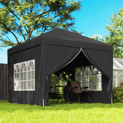10'x10' Outdoor Pop Up Party Tent Wedding Gazebo Canopy, Black