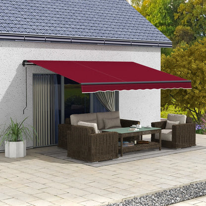 13' x 10' Retractable Awning, UV Resistant Sunshade, Wine Red Window Awnings at Gallery Canada
