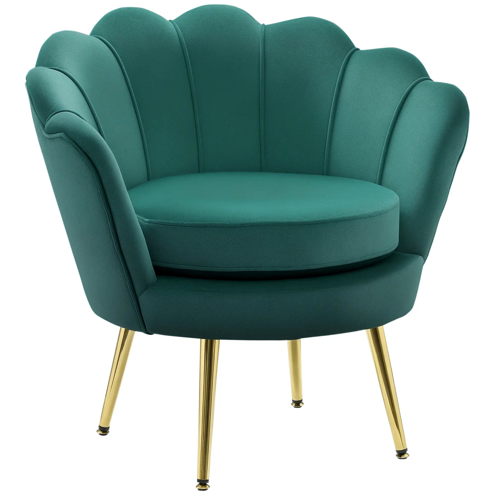 Modern Velvet Accent Chair, Gold Metal Legs, Dark Green Accent Chairs at Gallery Canada