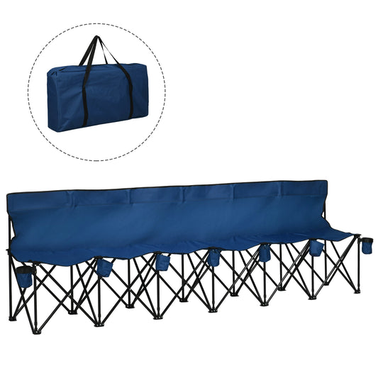 6 Seat Folding Camping Chair, Cup Holder, Carrying Case, Blue Picnic Tables & Camping Chairs Blue at Gallery Canada