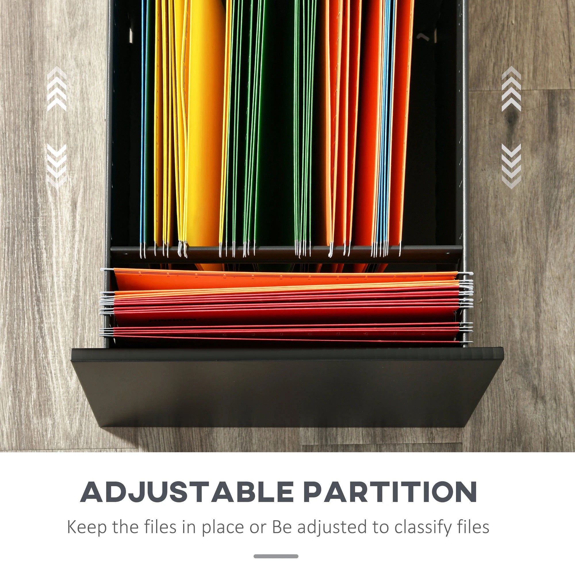Vertical File Cabinet, Adjustable Partition, A4 Letter Size, Lockable, Black Office Cabinets & Cupboards at Gallery Canada
