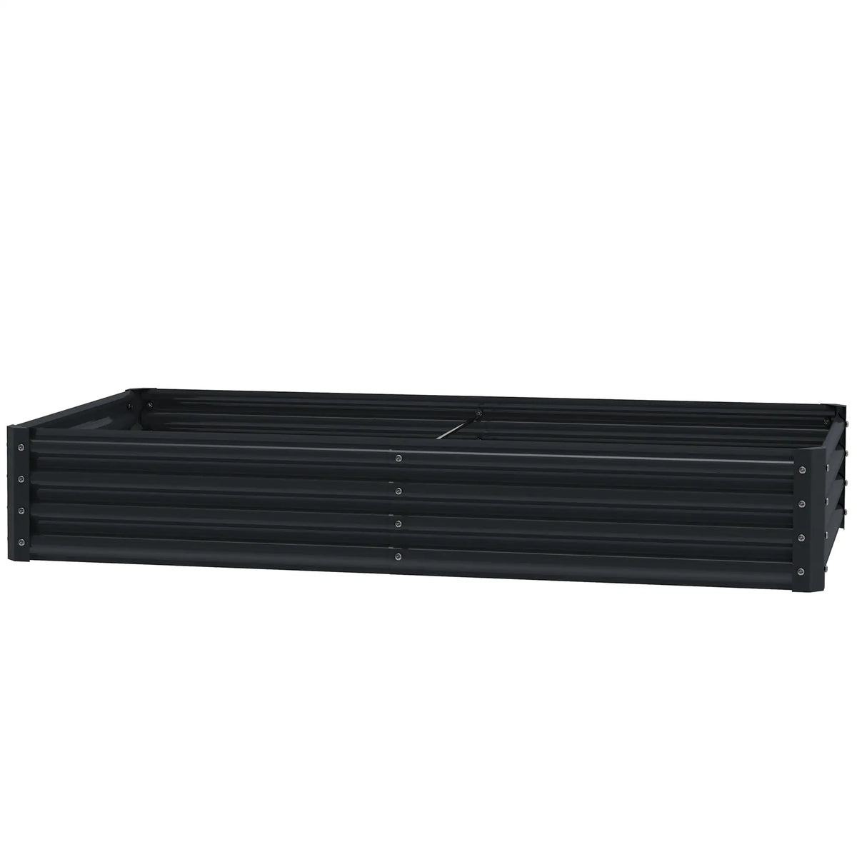 6X3X1Ft Galvanized Raised Garden Bed, Reinforced Planter Box, Dark Grey Galvanized Planter Boxes Dark Grey at Gallery Canada
