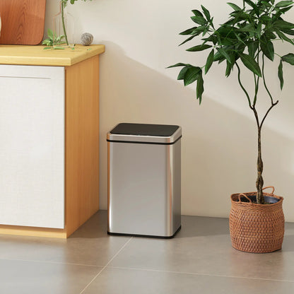 10.6 Gallon Automatic Garbage Can, Soft-Close Lid, Touchless, Fingerprint Resistant Stainless Steel Household Supplies at Gallery Canada
