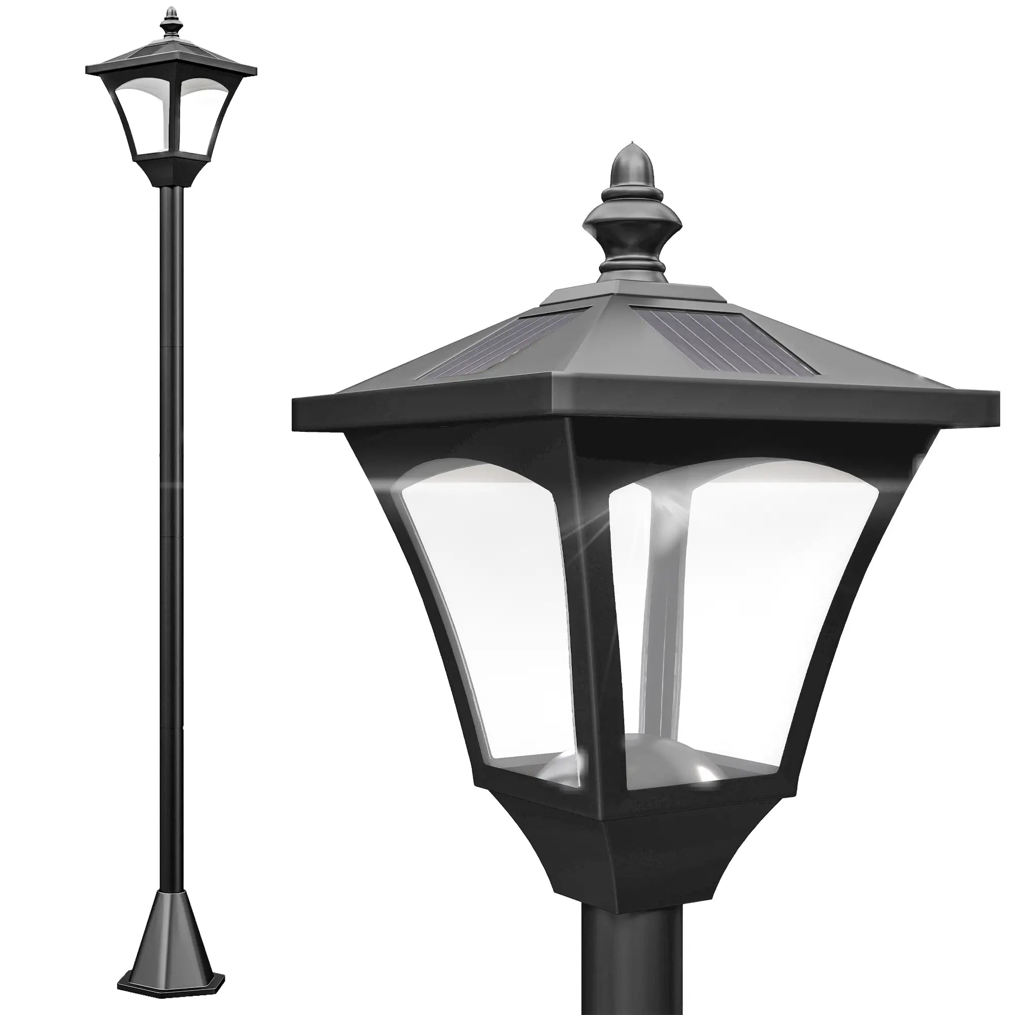 Solar Lamp Post, LED Streetlight, Outdoor Light, Waterproof, 47
