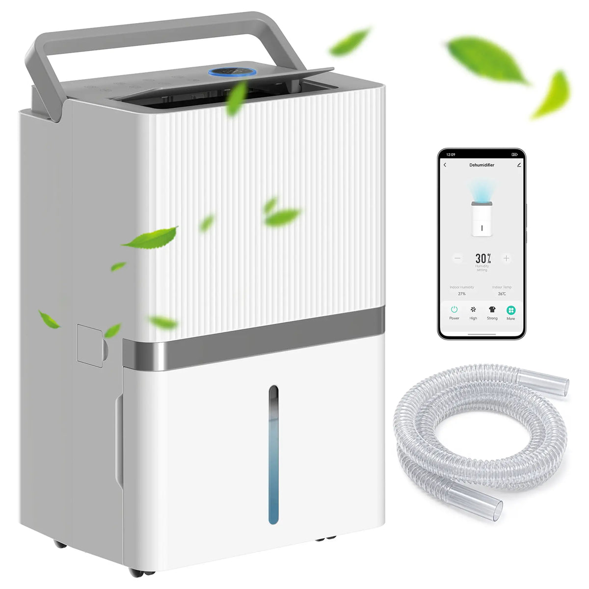 100 Pint Smart Dehumidifier, 5200 Sq Ft, WiFi, App Control Home Dehumidifiers White at Gallery Canada