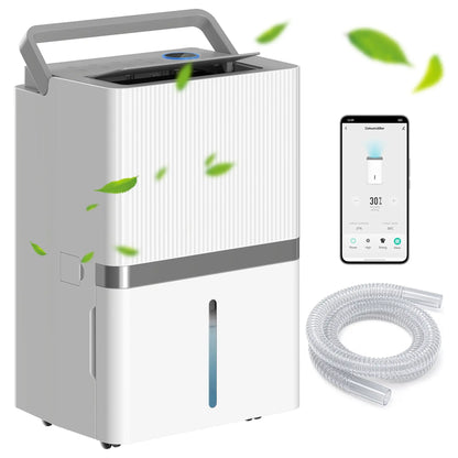 100 Pint Smart Dehumidifier, 5200 Sq Ft, WiFi, App Control Home Dehumidifiers White at Gallery Canada