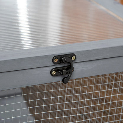 65" Wooden Rabbit Hutch, Openable Roof, Storage Box, Dark Grey Rabbit Hutch at Gallery Canada