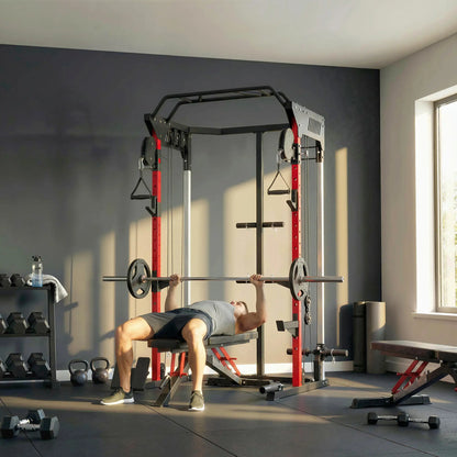 Power Cage, Power Rack Machine, Adjustable Cable Pulley System, Pull-Up Bar, Dip Station Power Towers at Gallery Canada