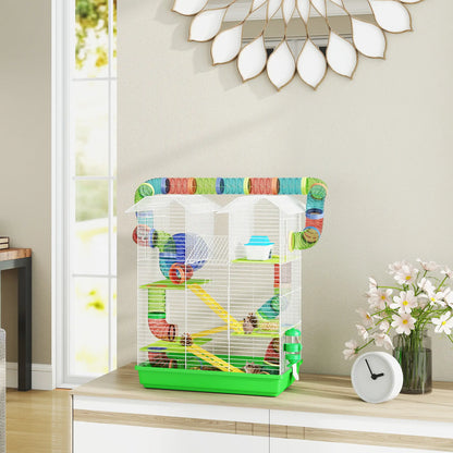 18.5" Hamster Cage, 5 Tiers, Tunnel Tube System, Exercise Wheel, Water Bottle, Green Hamster Cages at Gallery Canada