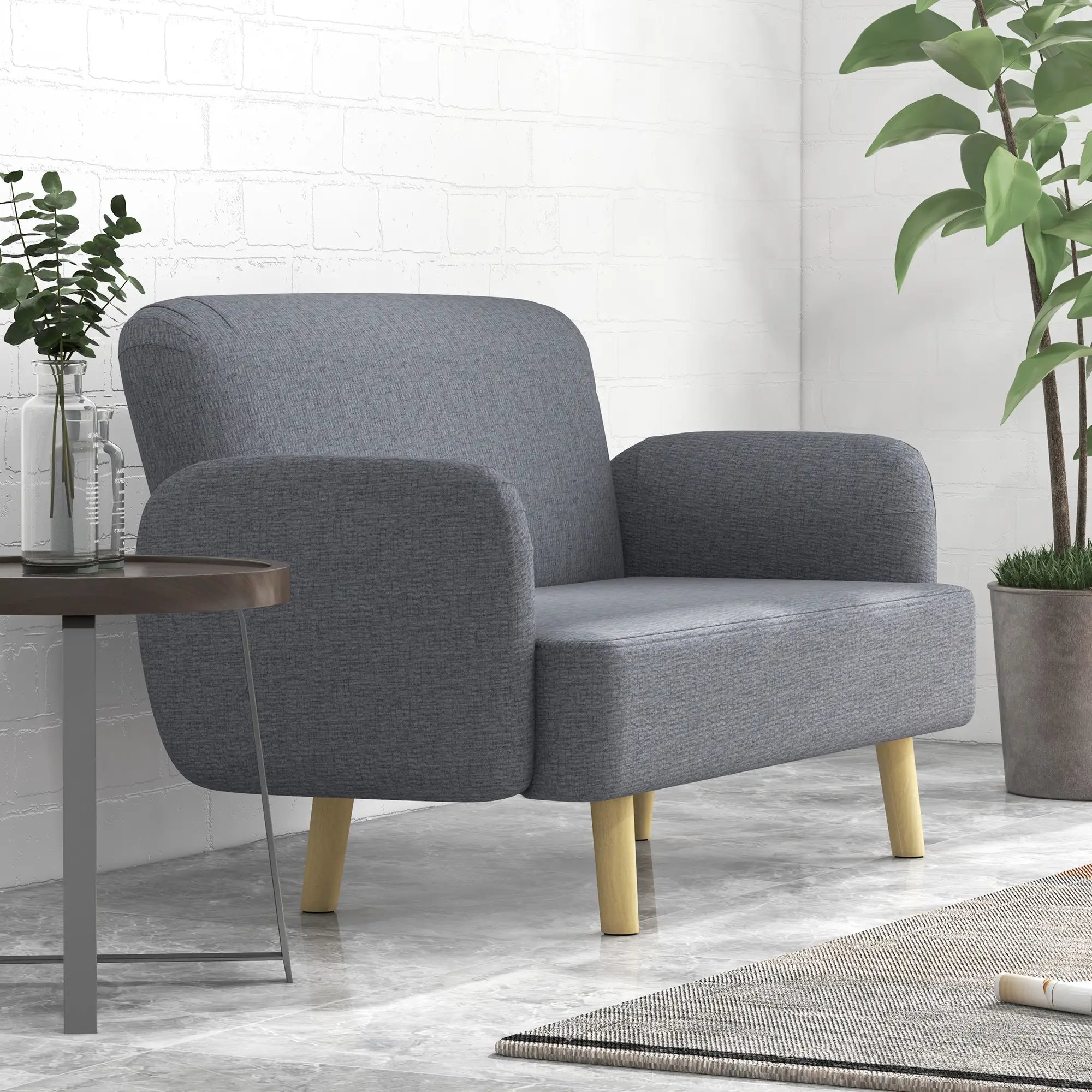 Velvet Fabric 2 Seater Sofa, Small Loveseat 8.3