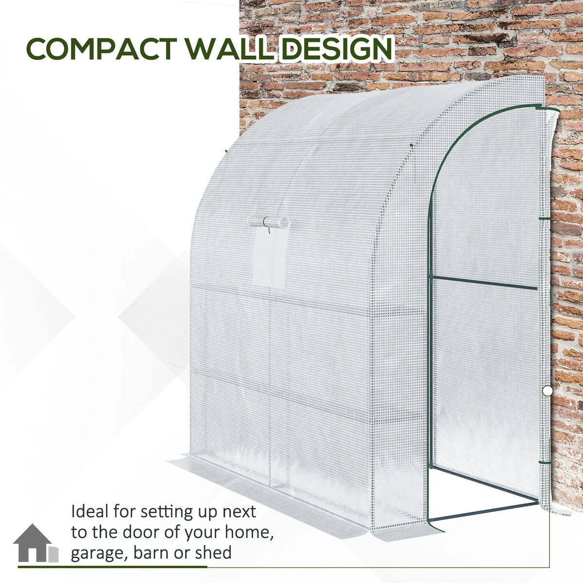 7' x 3' x 7' Walk-In Greenhouse, Roll-Up Mesh Windows, Zipper Door, White Walk In Greenhouses at Gallery Canada