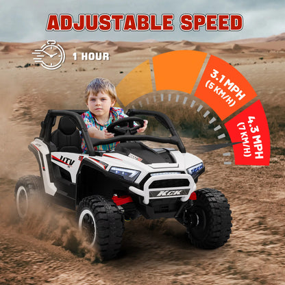 2 Seater 24V 7AH Electric Ride On Truck, White Electric Toy Cars at Gallery Canada