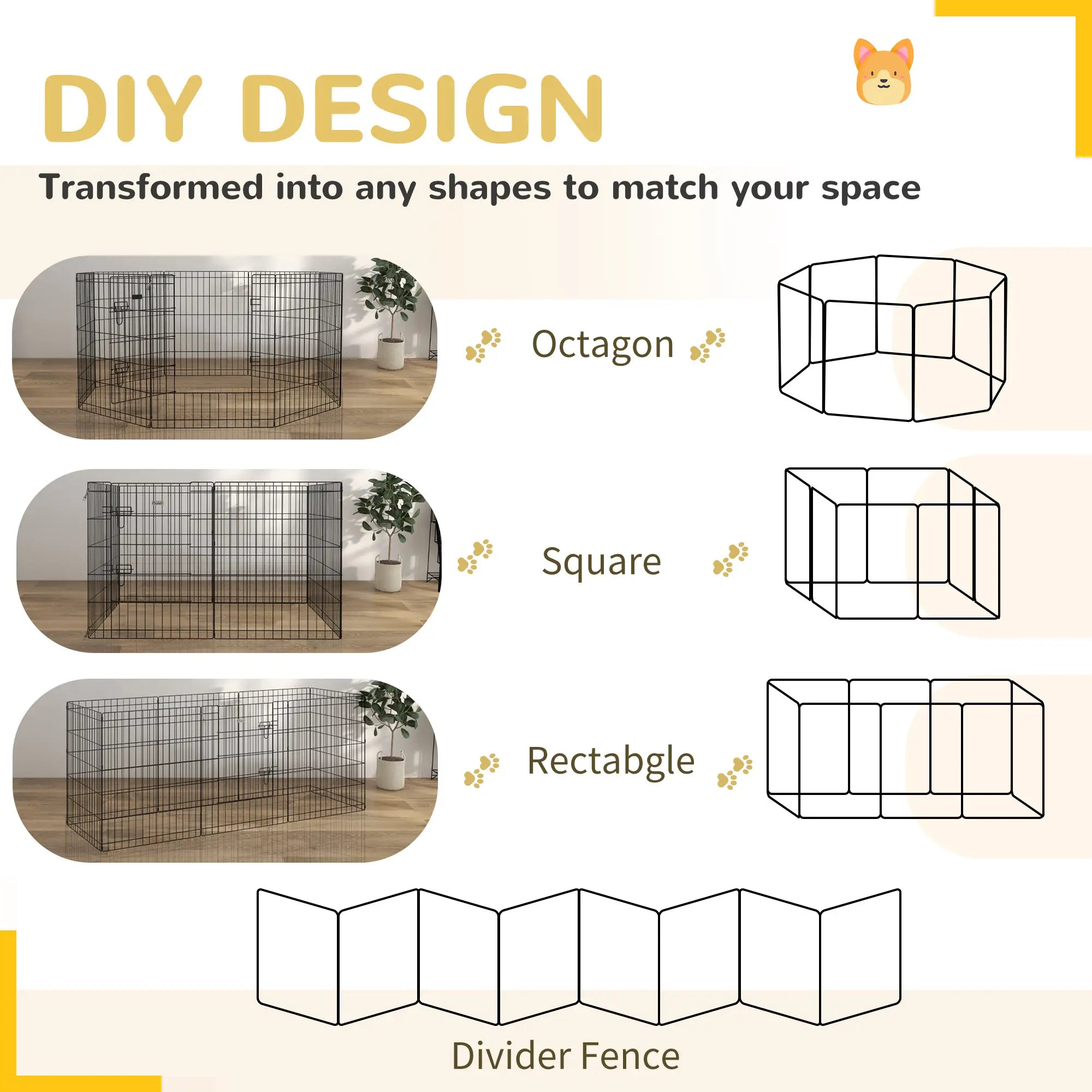 30inch Foldable Metal Pet Playpen, Dog Kennel Cage, 8 Panel Houses, Kennels & Pens at Gallery Canada